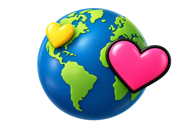 Wereldbol met hart